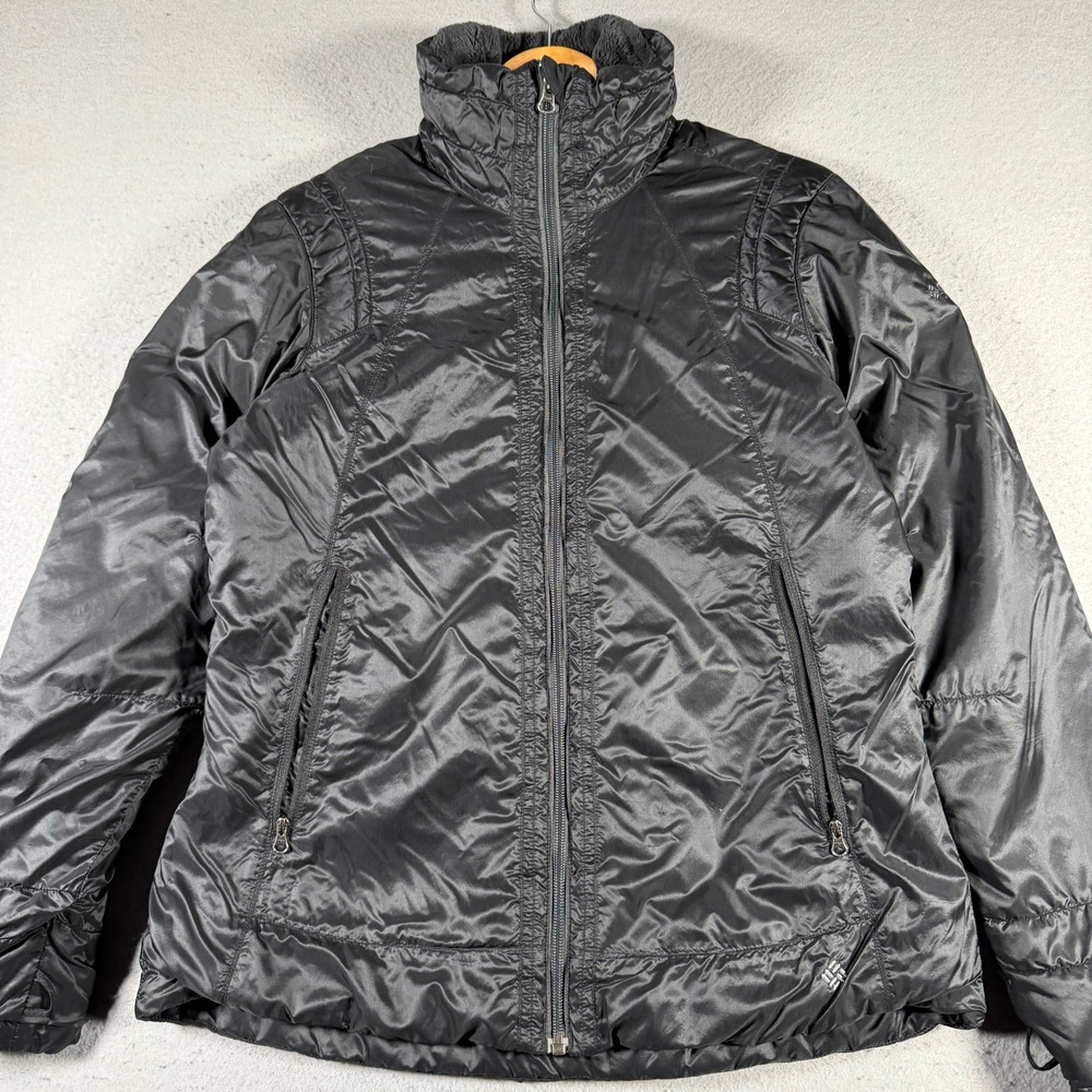 Columbia Titanium Omni-Heat Puffer Jacket‎ Womens Medium Black Full Zip Outdoor